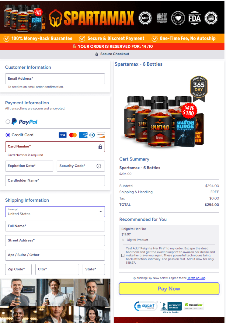 Spartamax gummies order page
